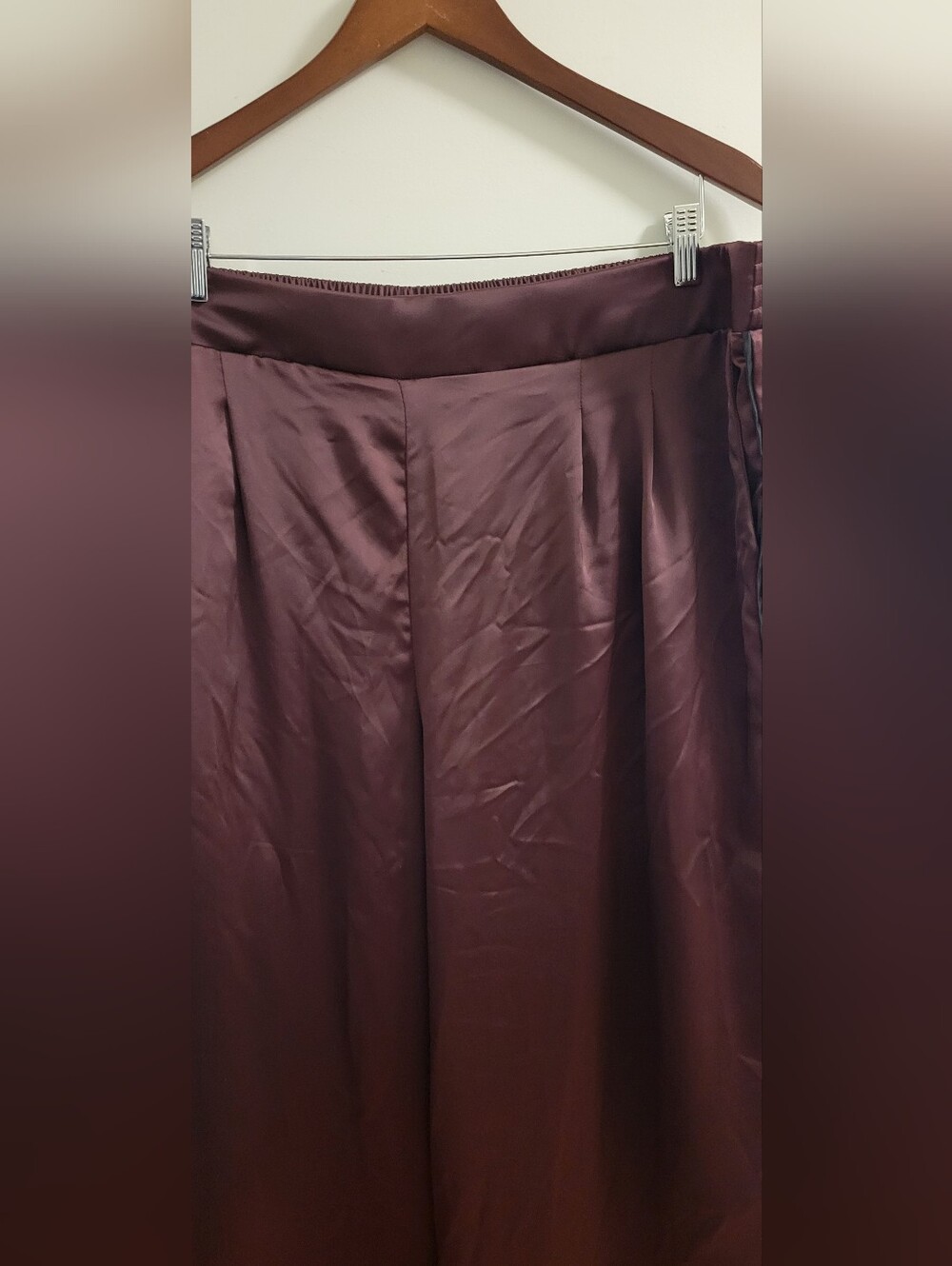torrid Satin Maxi Wide Leg Pants in Choclate Brown Size 2R(20) - Picture 3 of 6